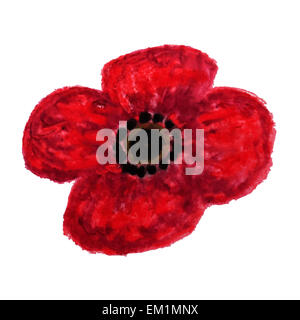 Roter Mohn Aquarell Stockfoto