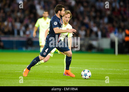 Paris, Frankreich. 15. April 2015. UEFA Champions League Fußball. Viertelfinale, Hinspiel zwischen PSG und Barcelona. Yohan Cabaye (PSG) Credit: Aktion Plus Sport/Alamy Live-Nachrichten Stockfoto