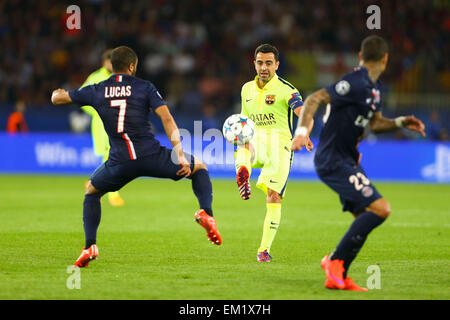 Paris, Frankreich. 15. April 2015. UEFA Champions League Fußball. Viertelfinale, Hinspiel zwischen PSG und Barcelona. Xavier Hernandez (FC Barcelona) Credit: Aktion Plus Sport/Alamy Live-Nachrichten Stockfoto