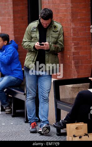 Luke Evans unterwegs in New York City Featuring: Luke Evans wo: New York City, New York, USA bei: 11. Oktober 2014 Stockfoto