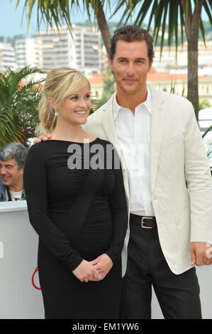 CANNES, Frankreich - 26. Mai 2012: Reese Witherspoon & Matthew McConaughey in der Fototermin für "Mud" in Cannes. 26. Mai 2012 Cannes, Frankreich Stockfoto