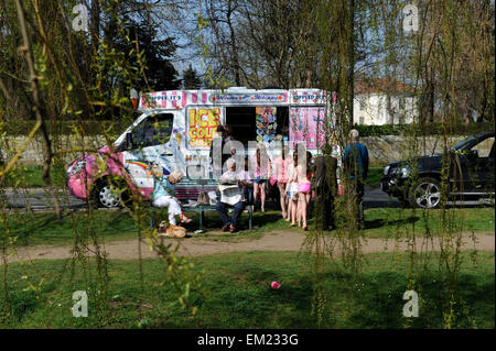 Eiswagen in Great Ayton in North Yorkshire, England, Großbritannien, Uk Stockfoto