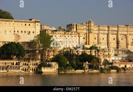 City Palace Komplex, Udaipur, Rajasthan, Indien Stockfoto