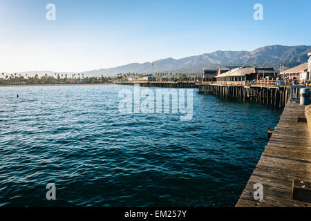 Die Stearn Wharf, in Santa Barbara, Kalifornien. Stockfoto