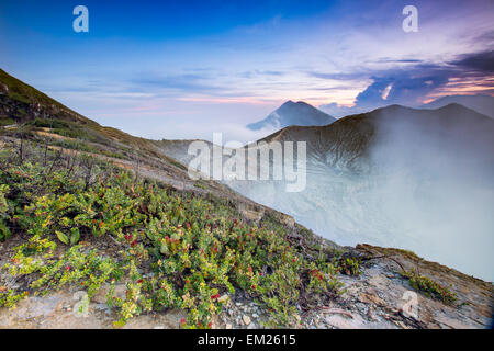 Kawah Ijen Vulkan, Banyuwangi, Java, Indonesien Stockfoto