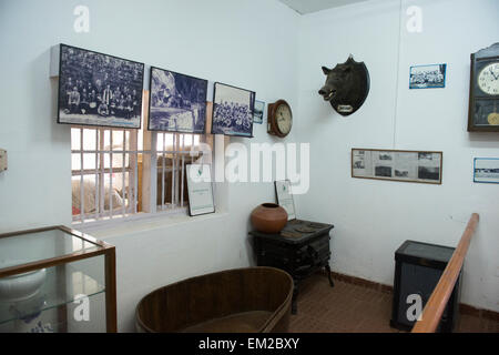 Im Inneren der Kanan Devan Hills Plantagen Tee Firmenmuseum in Munnar, Kerala Indien Stockfoto