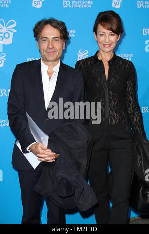 50. Jahrestag des deutschen regionalen Fernsehsenders Bayerischer Rundfunk im Studio 9 in den Studios der Bavaria Filmstadt Featuring: Giovanni di Lorenzo, Sabrina Staubitz Where: München, Deutschland: 11. Oktober 2014 Stockfoto