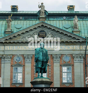 Statue vor der schwedischen Ritterhaus; Stockholm-Schweden Stockfoto