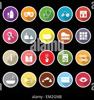Wellness-Icons mit langen Schatten, Lager Vektor Stock Vektor