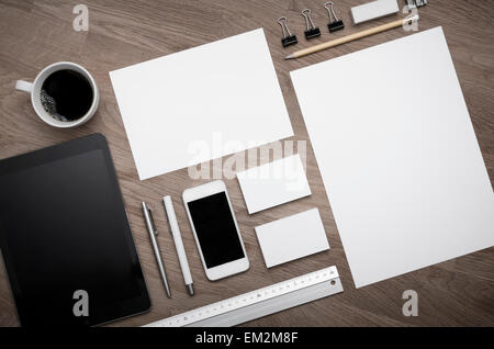 Logo und corporate Identity design Mock-up Stockfoto