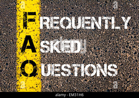 Akronym-FAQ - häufig gestellte Fragen. Stockfoto