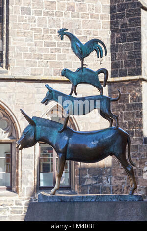 Die Stadt Bremen Musiker Statue in Bremen, Deutschland Stockfoto