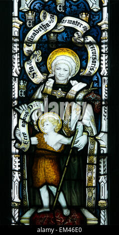 Saint Elizabeth Glasmalerei, All Saints Church, Newland, Wald des Dekans, Gloucestershire, England, UK Stockfoto