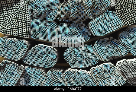 Metallprofile quadratische Grundlage für den Aufbau von Strukturen, Stahl Stockfoto