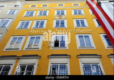 Geburtshaus von Wolfgang Amadeus Mozart Salzburg Österreich Europa Stockfoto