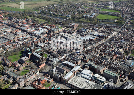Luftaufnahme des Stadtzentrums von Chester, Cheshire, UK Stockfoto