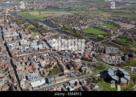 Luftaufnahme des Stadtzentrums von Chester, Cheshire, UK Stockfoto