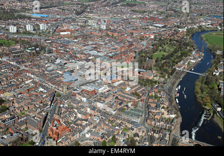 Luftaufnahme des Stadtzentrums von Chester, Cheshire, UK Stockfoto