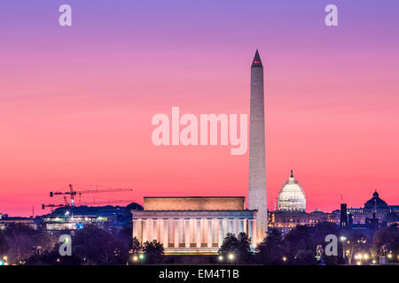 Washington, DC Denkmal Skyline. Stockfoto