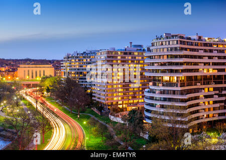 Washington, D.C. Stadtbild im Stadtteil Foggy Bottom. Stockfoto