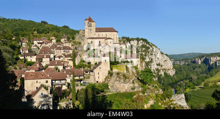 Saint-Cirq-Lapopie, Departement Lot, Midi-Pyrenäen Frankreich Europa Stockfoto