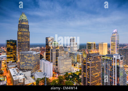 Uptown Skyline von Charlotte, North Carolina, USA. Stockfoto