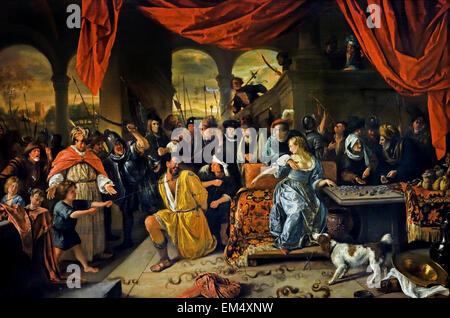 Samson und Delilah 1667-1670 Jan Havickszoon Steen (1626 – 1679) niederländischen Maler 17. Jahrhundert (goldenes Zeitalter) Niederlande Stockfoto