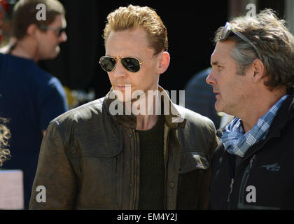 Tom Hiddleston am Set von The Night Manager von John le Carre Stockfoto