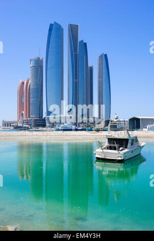 Etihad towers in Abu Dhabi Vereinigte Arabische Emirate Stockfoto