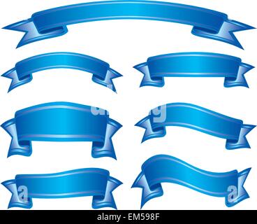 Satz von blaue Bänder Stock Vektor