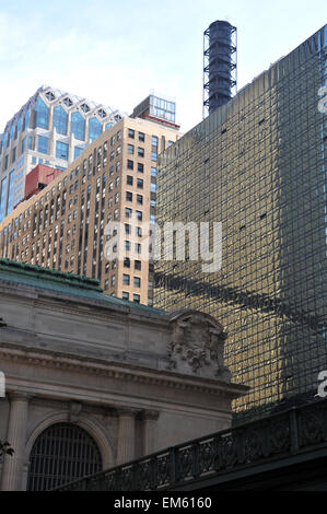 Gebäude-Ecken alte und neue Architektur in New York City. Stockfoto