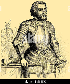 Hernán Cortés (1485−1547), spanischer Konquistador Stockfoto