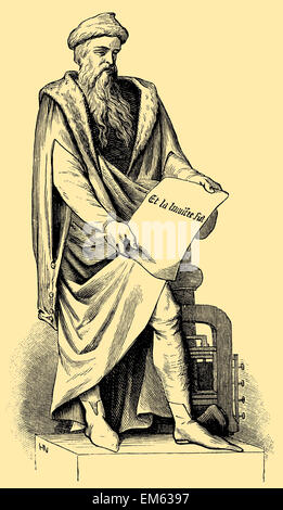Johannes Gutenberg (c. 1398 – 1468), Erfinder der Buchdruck drucken Stockfoto