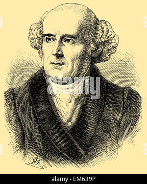 Samuel Hahnemann (1755-1843), deutscher Arzt, erstellt eine alternative Medizin Praxis Homöopathie Stockfoto