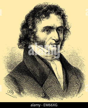 Niccolò Paganini (1782-1840), italienischer Violinist, Bratschist, Gitarrist und Komponist Stockfoto