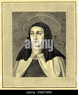 Die heilige Teresa von Ávila, auch genannt die heilige Teresa von Jesus (1515-1582), spanische Mystiker, Carmelite Nonne und Schriftsteller der Gegenreformation Stockfoto