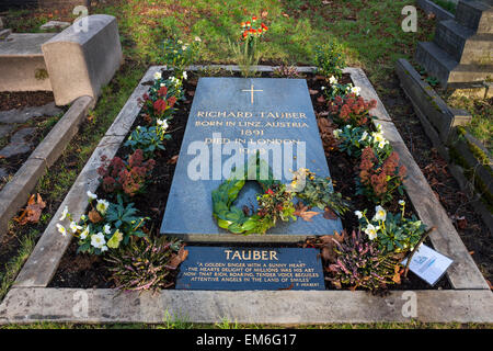 Richard Tauber Grab, Brompton Cemetery in London Stockfoto