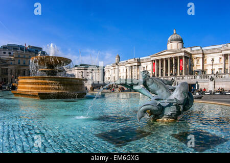 Die National Gallery, der Trafalgar Square, London Stockfoto