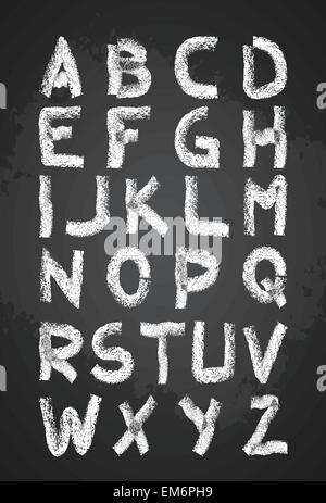 Hand gezeichnet Kreide Alphabet Vektor, Großbuchstaben, zurück zu Schule-Schriftzug Stock Vektor