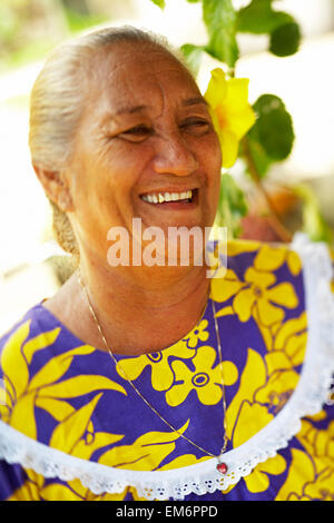 Französisch-Polynesien, Tahiti, Hochzeitsreise, lokale Frau. Stockfoto