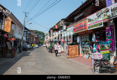 Eine Straße in Fort Kochi, Kerala Indien Stockfoto