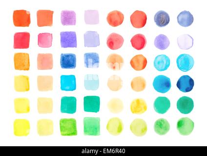 Aquarellfarben Farbmischpalette Vektor-illustration Stock Vektor