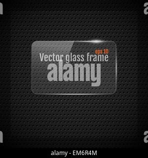 Vektor Glas Rahmenhintergrund auf Kohlefaser-Textur Stock Vektor