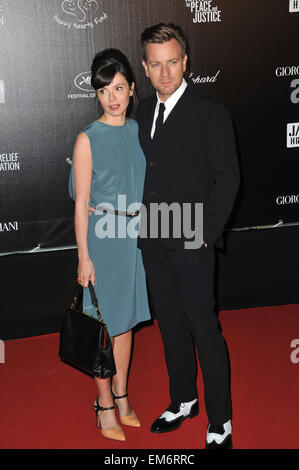 CANNES, Frankreich - 18. Mai 2012: Ewan McGregor & Eve Mavrakis auf der "Haiti Carnaval in Cannes" Party auf dem 65. Festival de Cannes. 18. Mai 2012 Cannes, Frankreich Stockfoto