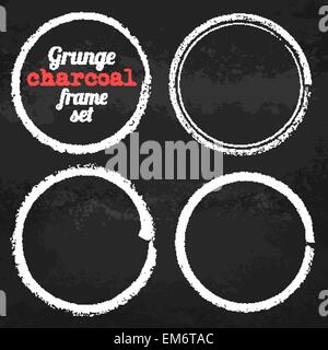 Set von vier Grunge Kreis Kreide Frames Vektor Stock Vektor
