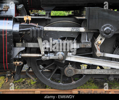 Ventilzahnrad No.1501 Pannier Tank, Dampflokomotive geparkt an Highley Station, Severn Valley Railway, England, Europa Stockfoto