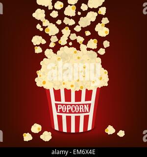 Popcorn verliebt sich in die stiped Popcorn Tasche Vektor Stock Vektor