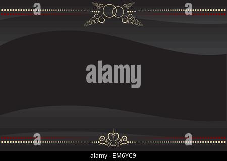 Vektor schwarzen Rahmen mit goldenen Blumenmuster verziert Stock Vektor