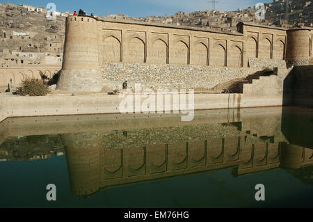 Nördlichen Garten Wände und oberen Pool im Bagh-ich-Babur Shah (Babur Garden) - Kabul, Afghanistan Stockfoto