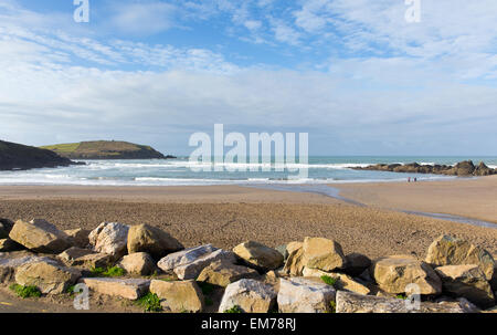 Challaborough Beach South Devon England Großbritannien beliebt zum Surfen in der Nähe von Burgh Island und Bigbury-sur-mer auf dem South West Coast path Stockfoto